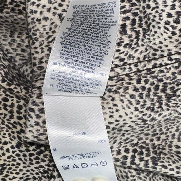 Chaps No Iron Leopard Print Button Down Shirt XL Long Sleeve Animal Print Top - Picture 5 of 9